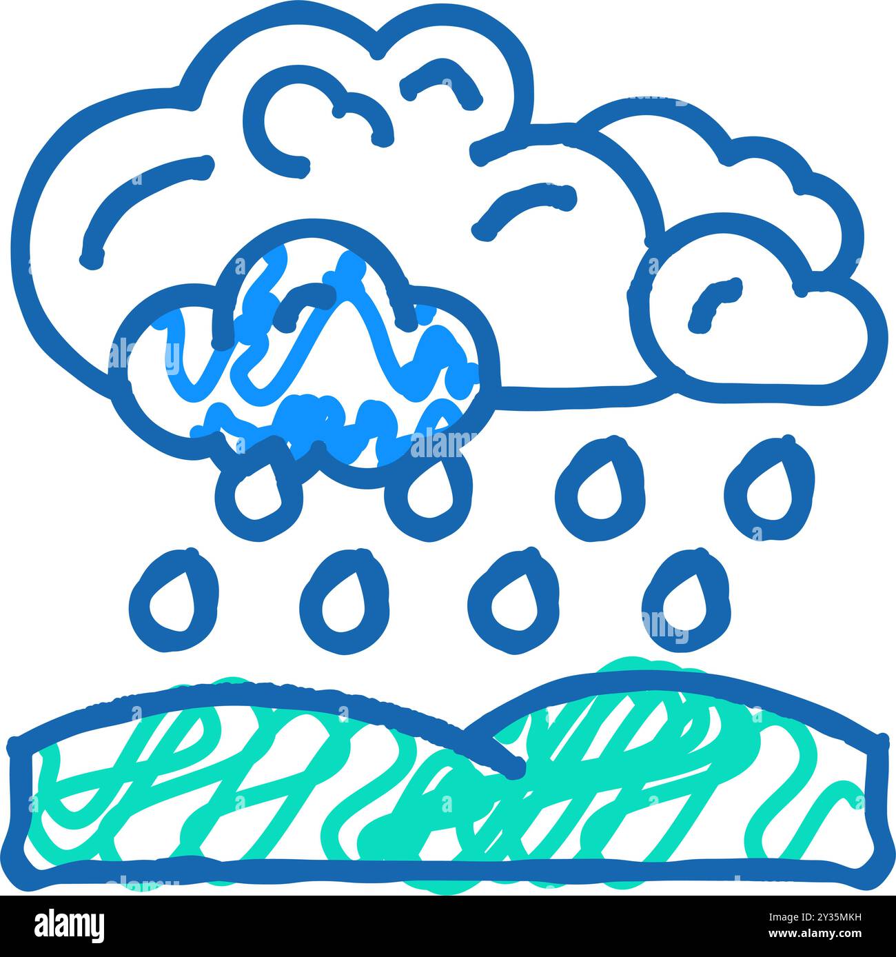 rainy weather icon doodle illustration Stock Vector Image & Art - Alamy