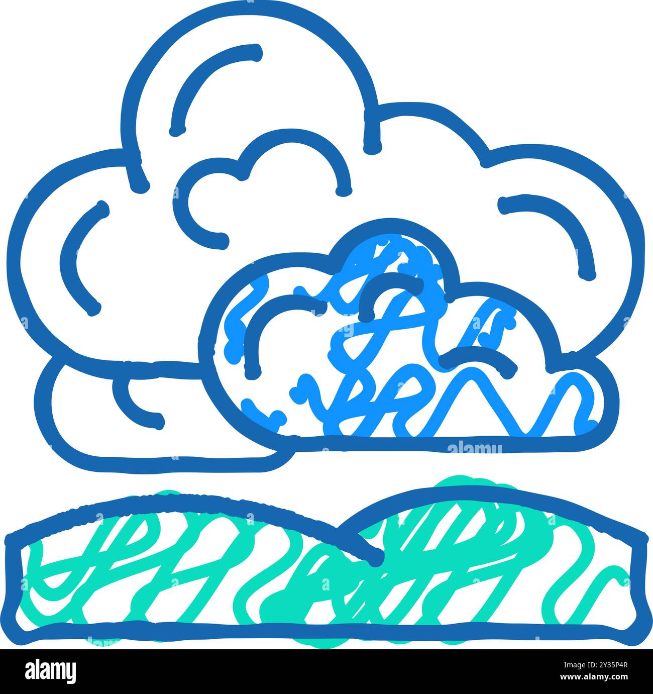 overcast weather icon doodle illustration Stock Vector Image & Art - Alamy
