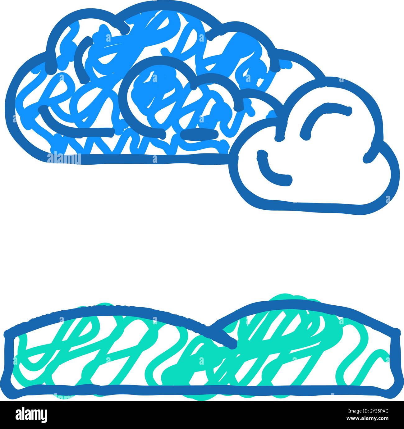cloudy weather icon doodle illustration Stock Vector Image & Art - Alamy