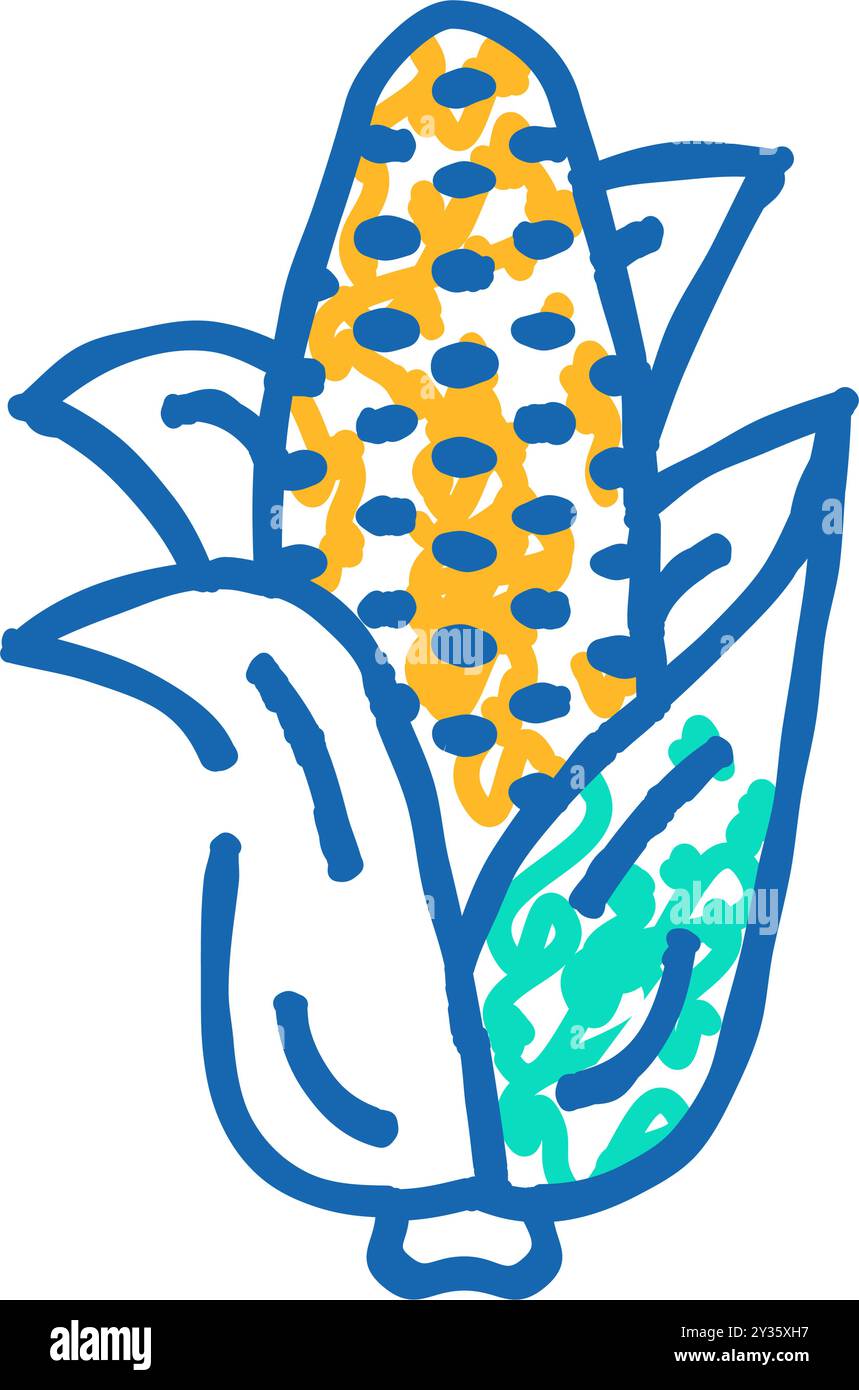 corn plant icon doodle illustration Stock Vector Image & Art - Alamy