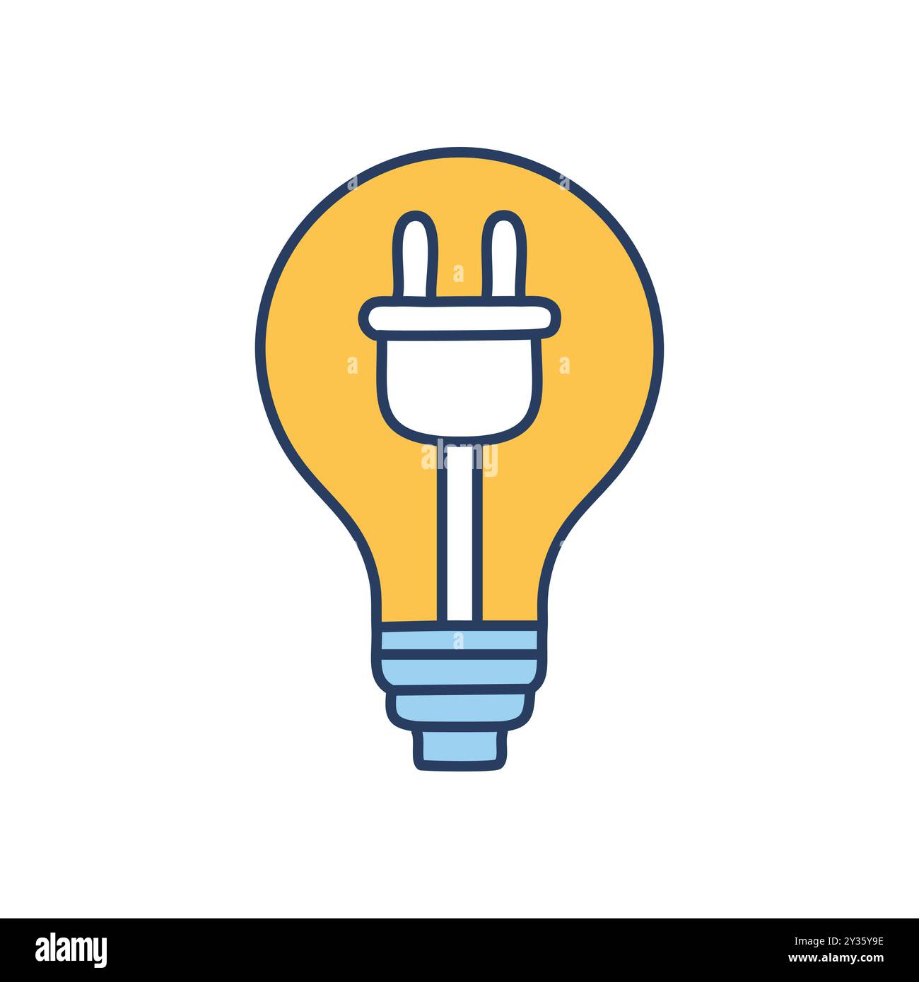 Lightbulb plug icon. Lightbulb with a plug inside, symbolizing power ...