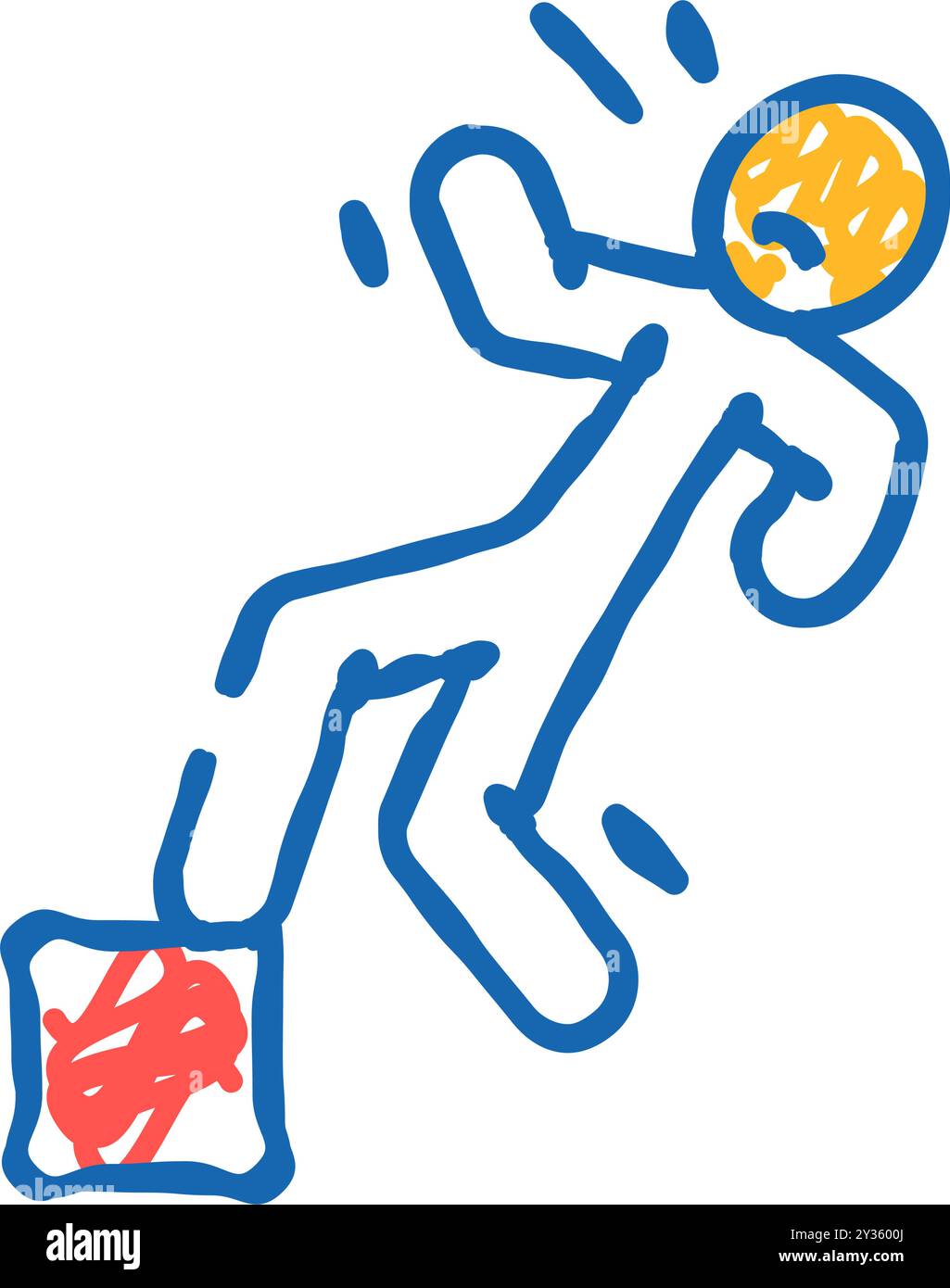 fall man accident icon doodle illustration Stock Vector Image & Art - Alamy