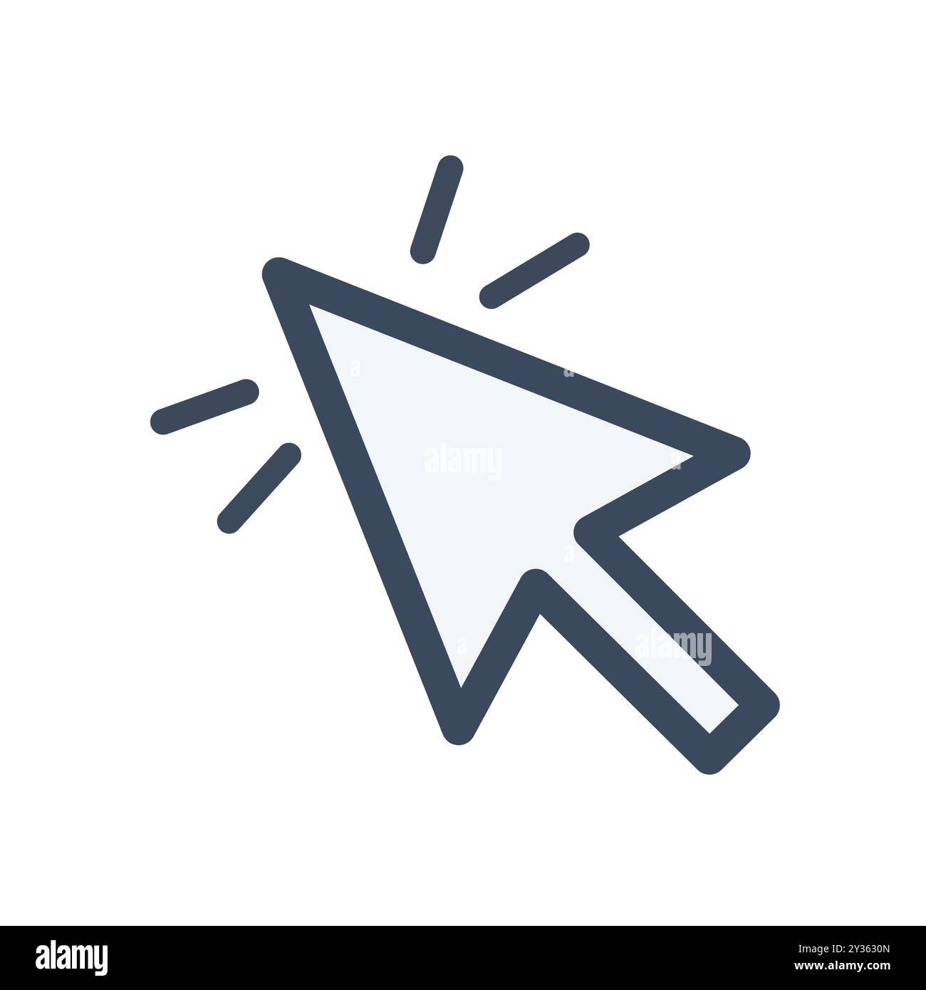 Click arrow icon. Cursor arrow icon with a clicking effect. Represents ...