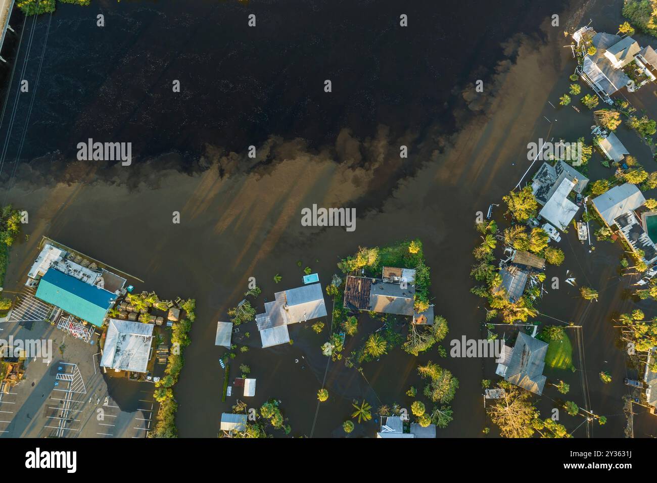 Surrounded by hurricane Ian rainfall flood waters homes in Florida ...