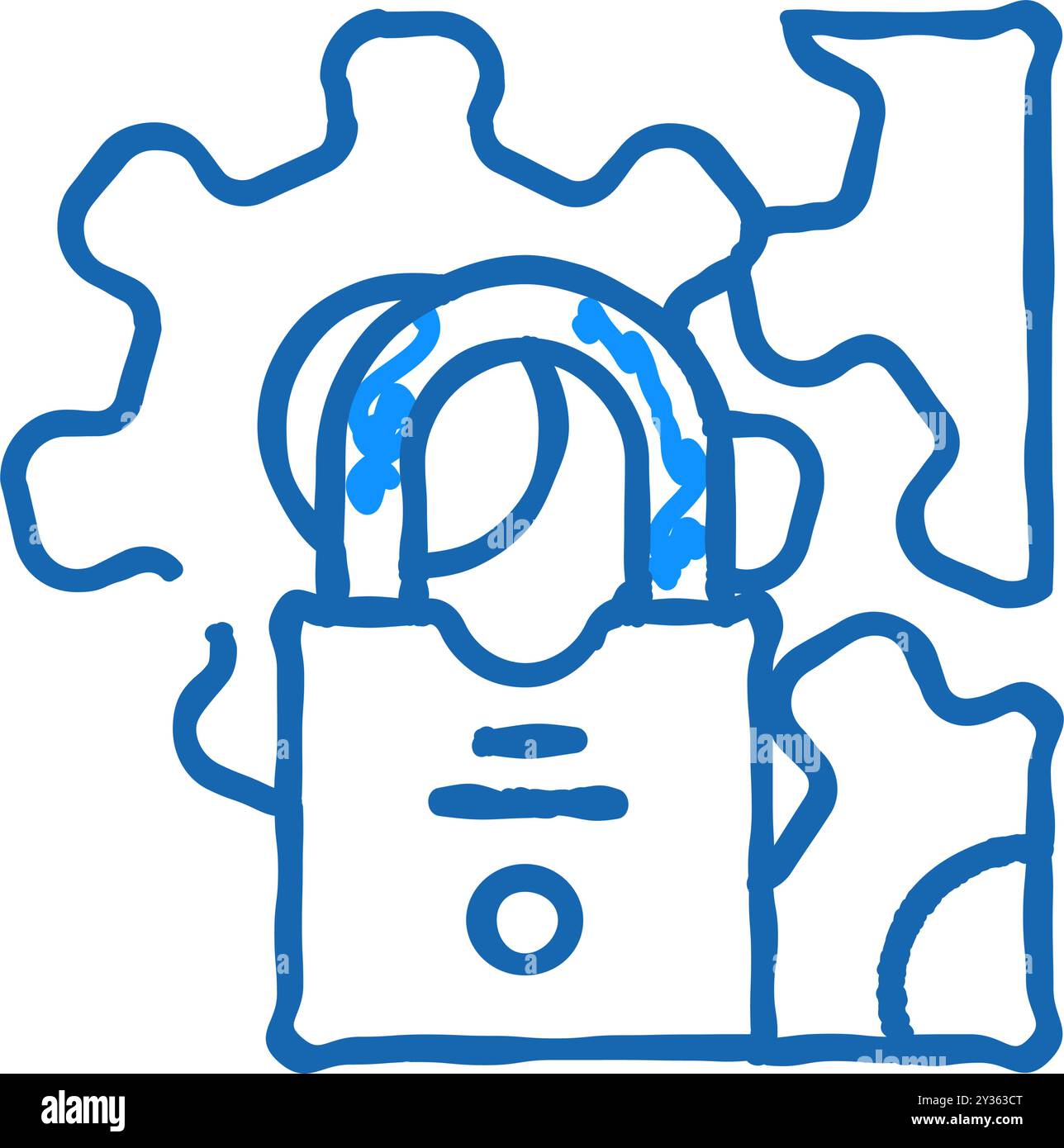 system padlock icon doodle illustration Stock Vector Image & Art - Alamy