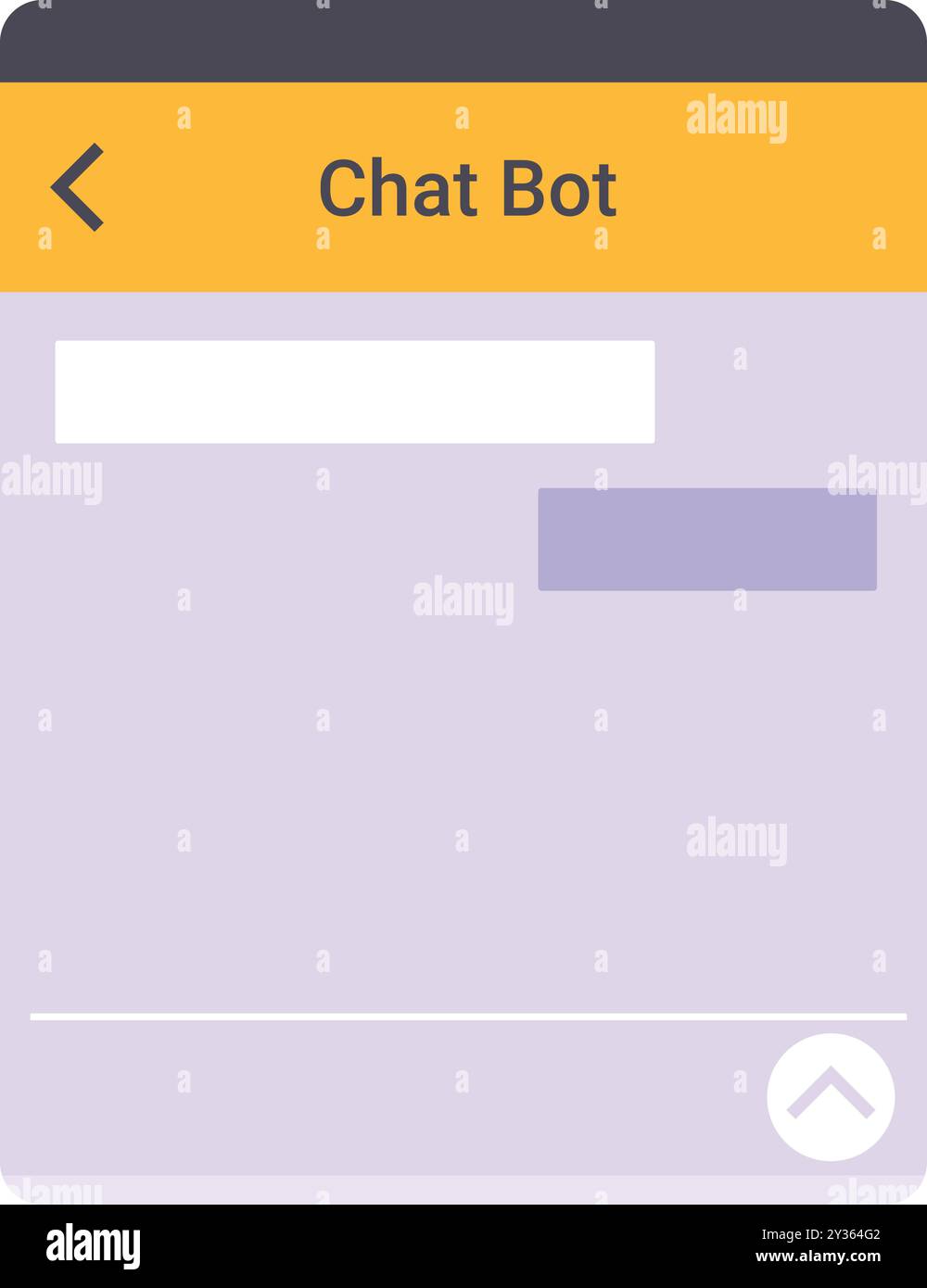 Simple chat bot interface with blank message windows, ready for user ...