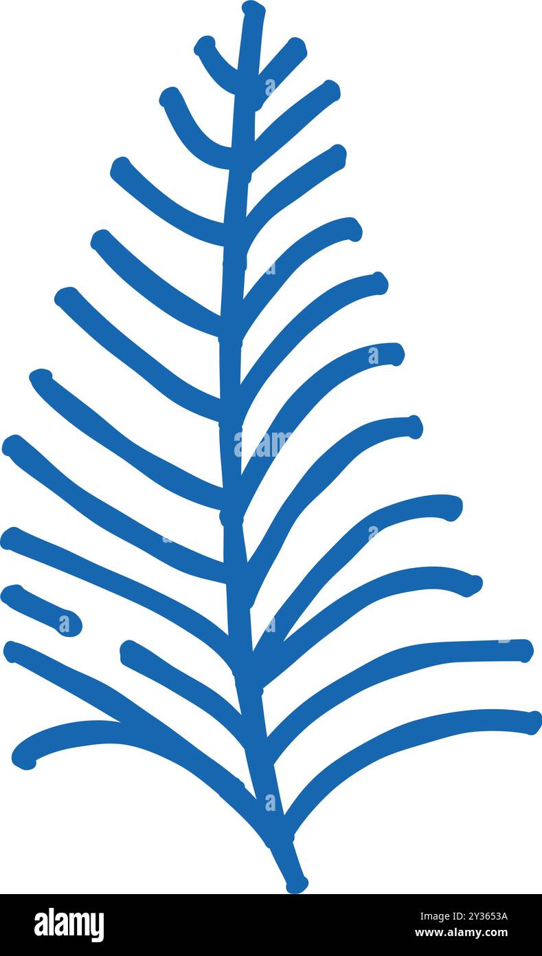 coconut tropical leaf icon doodle illustration Stock Vector