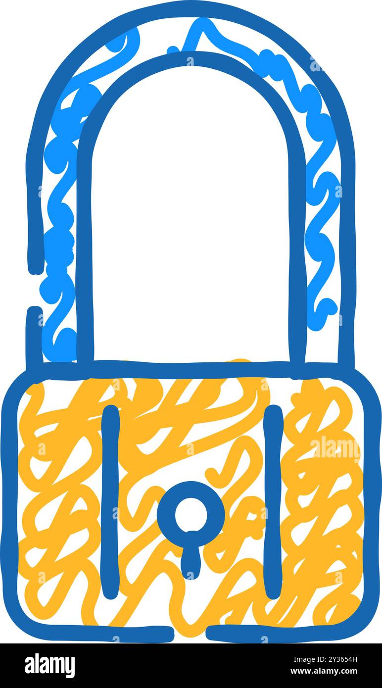 padlock safe icon doodle illustration Stock Vector Image & Art - Alamy