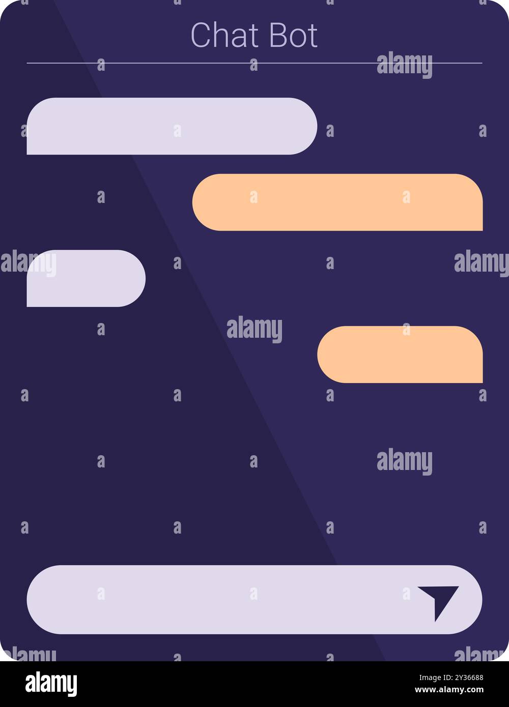 Chat bot displaying user interface with chat bubbles, showing conversation between user and ai Stock Vector