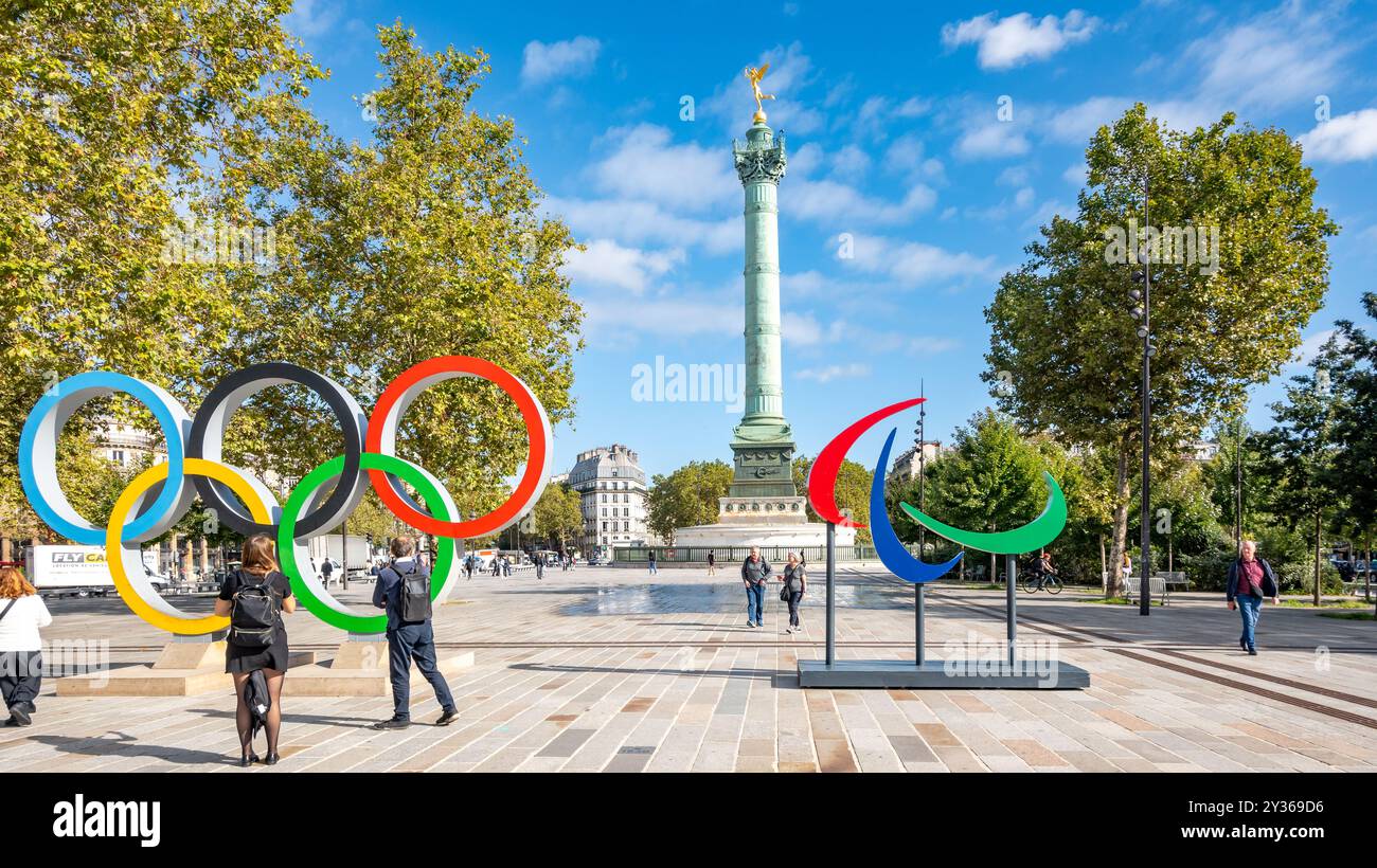 Paris, France, 12th of September 2024, Olympic Rings for the 2024