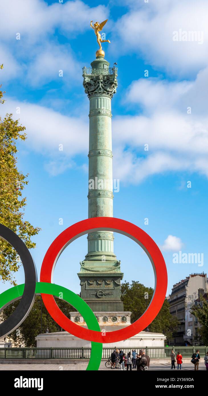 Paris, France, 12th of September 2024, Olympic Rings for the 2024