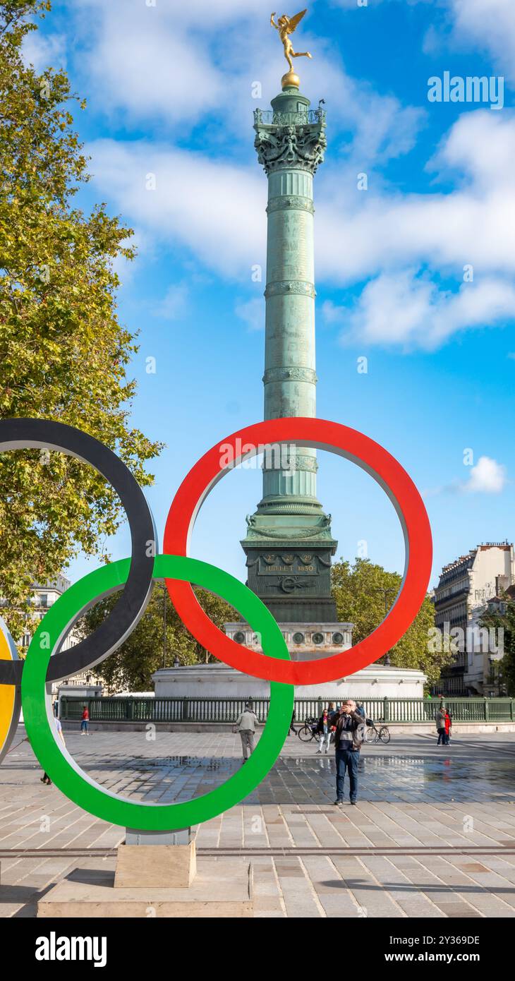 Paris, France, 12th of September 2024, Olympic Rings for the 2024