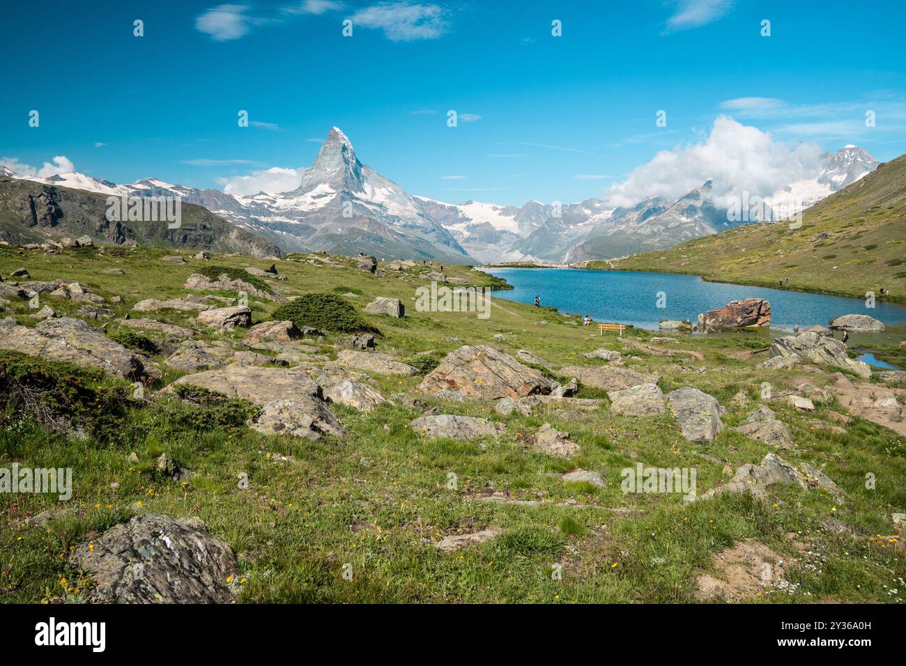 Beautiful Stellisee Lake With A Matterhorn Reflection Five Lakes Beautiful Stellisee Lake With A Matterhorn Reflection Five Lakes