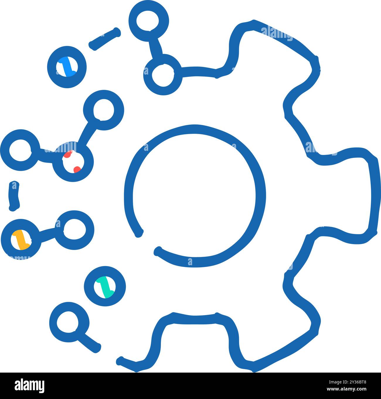 technology molecular structure icon doodle illustration Stock Vector ...