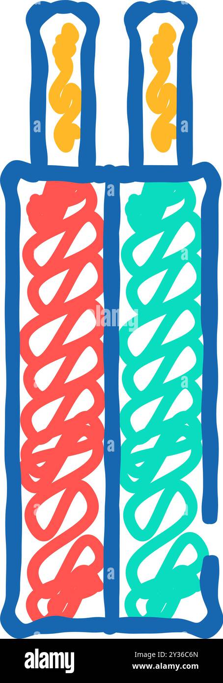 non metallic sheathed wire cable icon doodle illustration Stock Vector ...