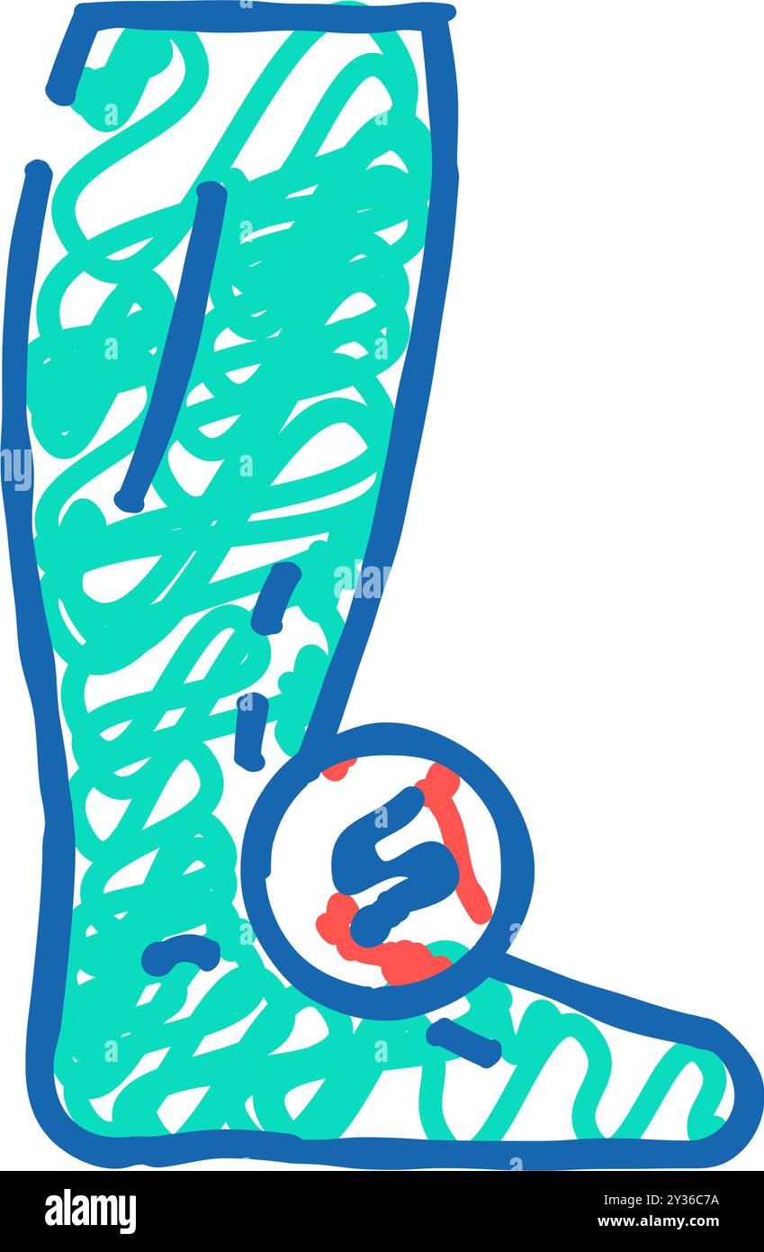 ankle pain body ache icon doodle illustration Stock Vector Image & Art ...