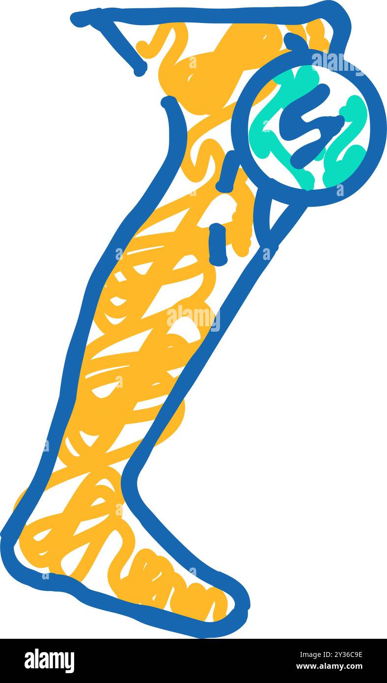 knee pain body ache icon doodle illustration Stock Vector Image & Art ...