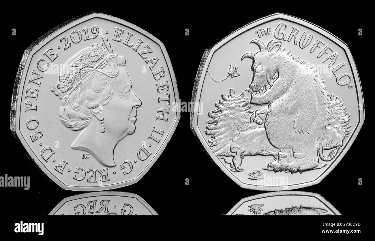 2019 50p issued to commemorate the 20th anniversary of The Gruffalo. Stock Photo