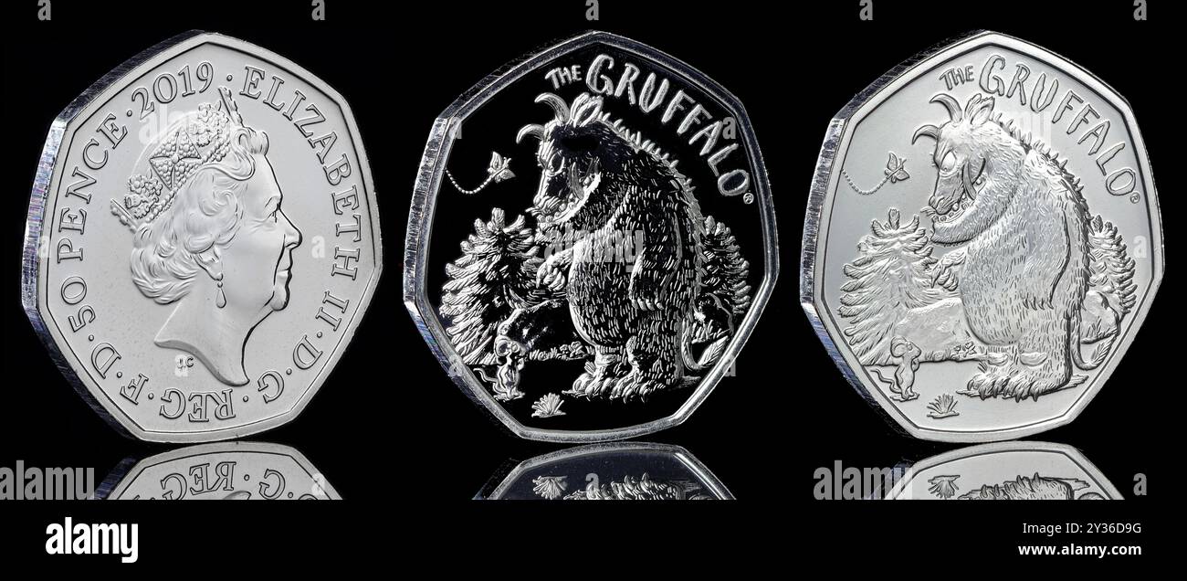 2019 50p issued to commemorate the 20th anniversary of The Gruffalo. Stock Photo