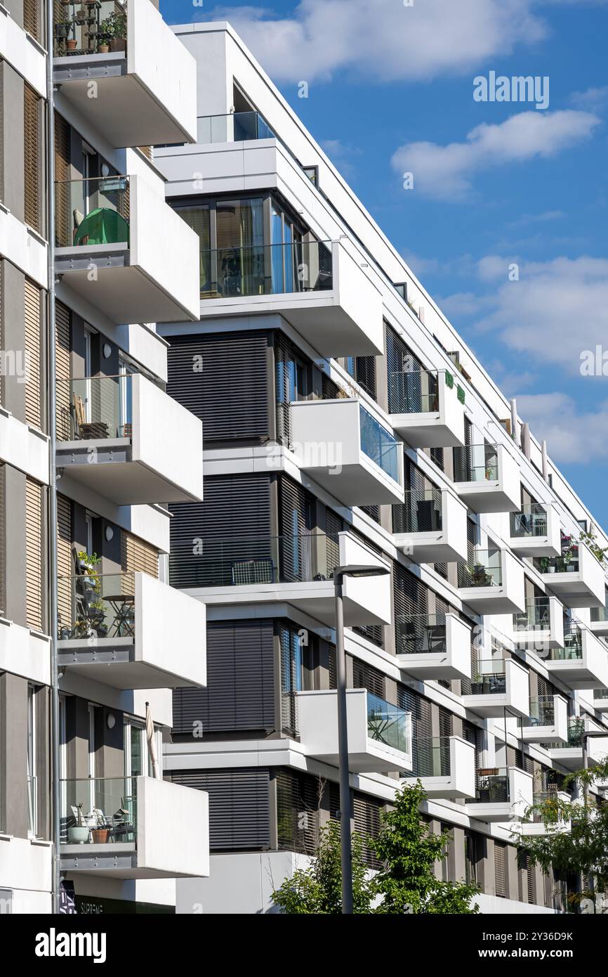 Modern white apartment building seen in Berlin, Germany Stock Photo - Alamy