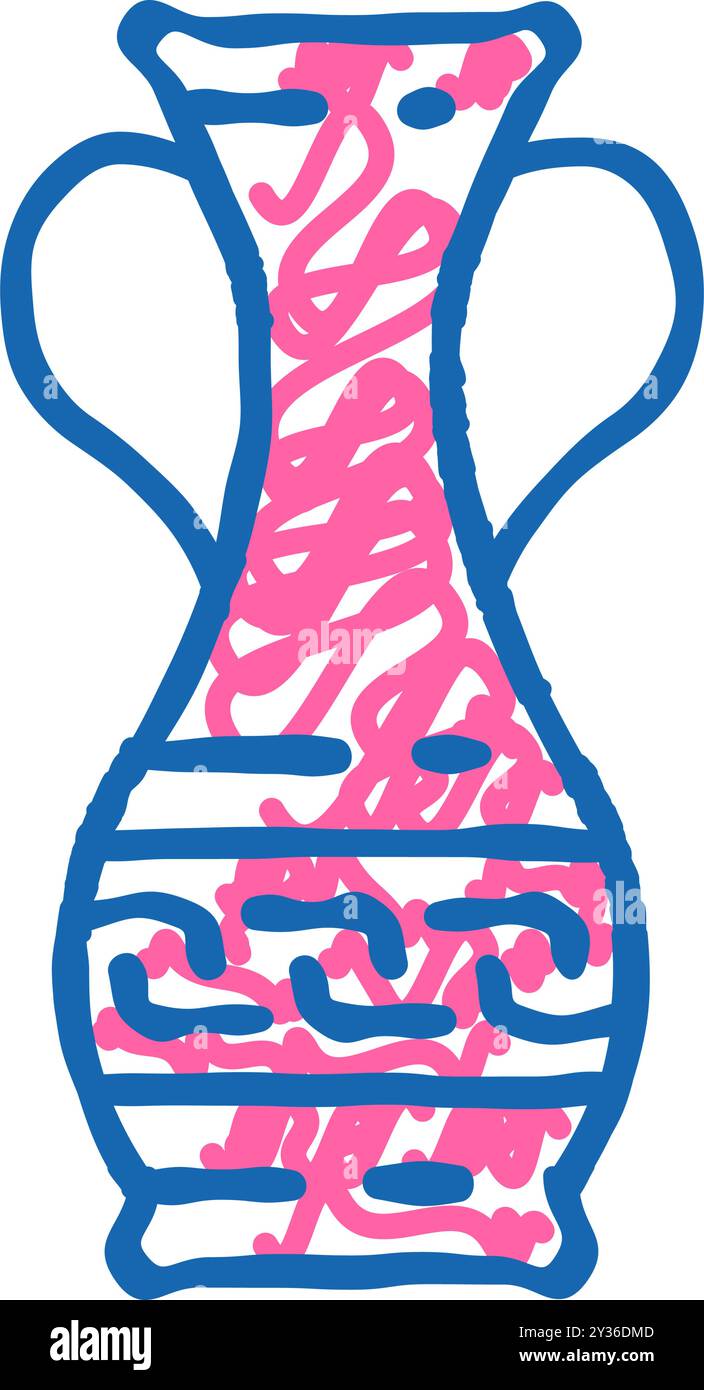 vase ceramic bedroom interior icon doodle illustration Stock Vector ...