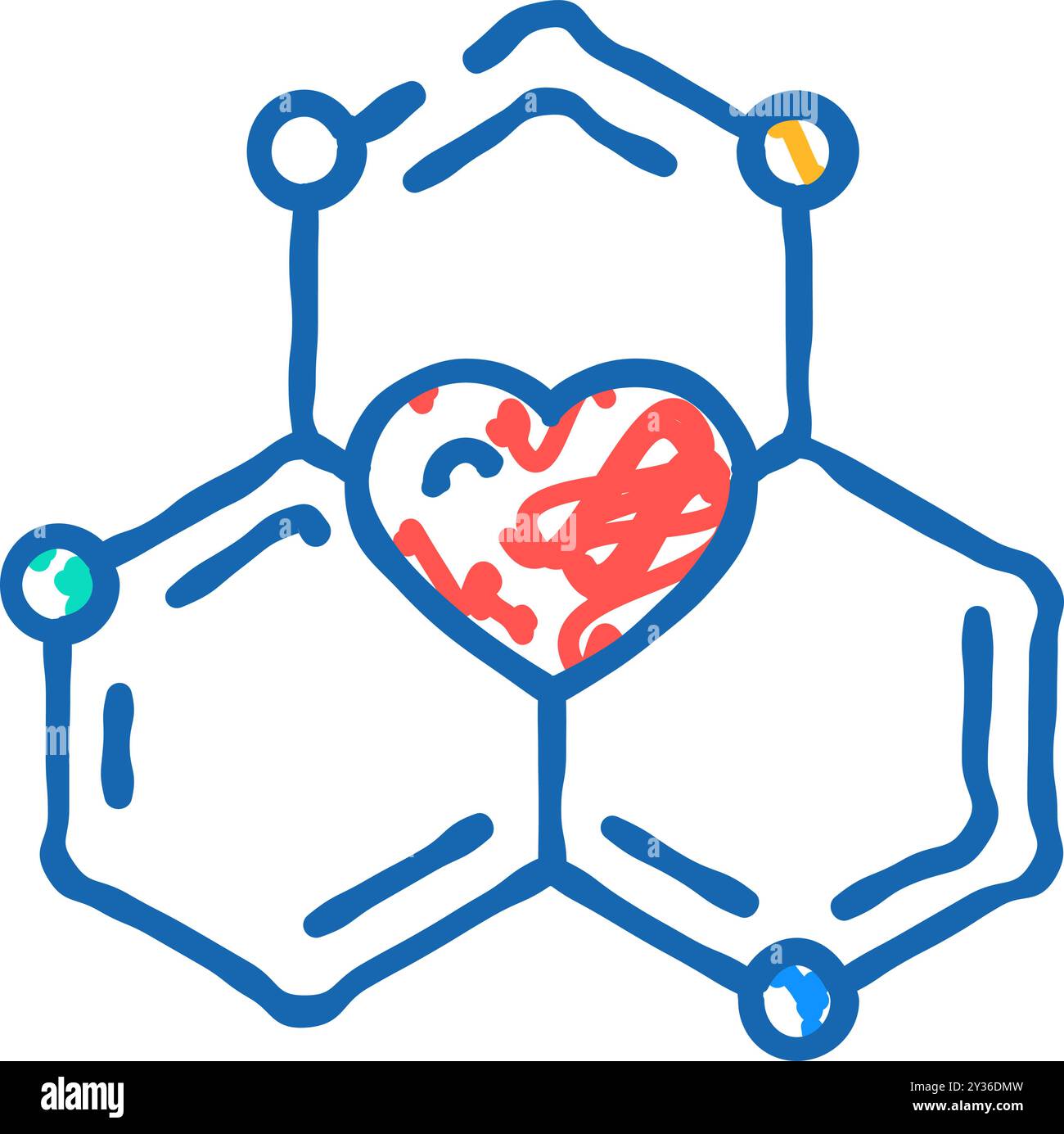 health molecular structure icon doodle illustration Stock Vector Image ...