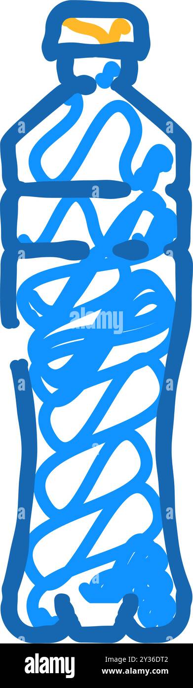 liquid water plastic bottle icon doodle illustration Stock Vector Image ...