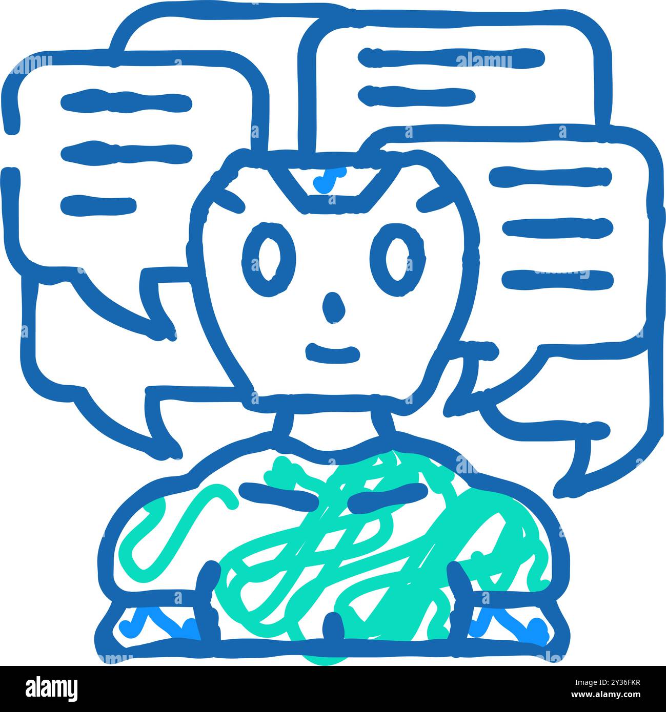 conversation chat bot icon doodle illustration Stock Vector Image & Art ...