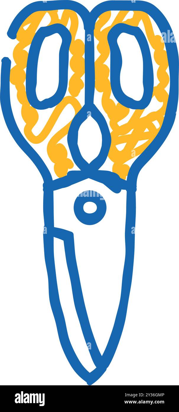 kitchen shears kitchen cookware icon doodle illustration Stock Vector ...