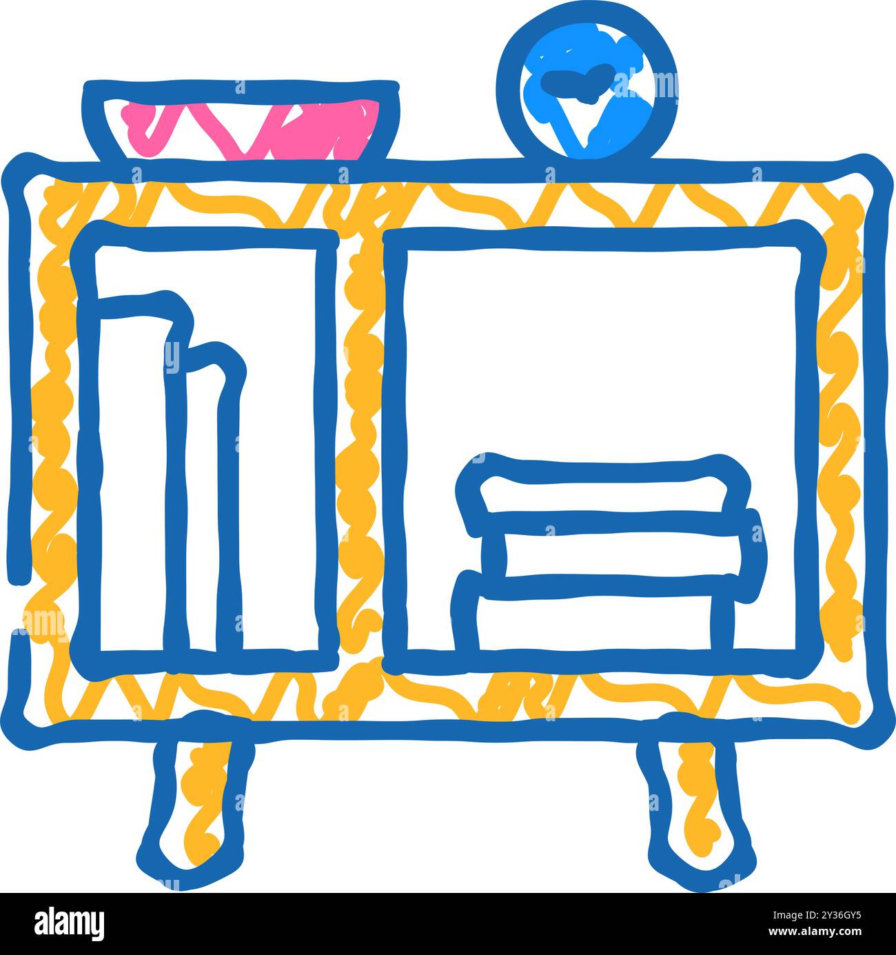 bedside table kid bedroom icon doodle illustration Stock Vector Image ...