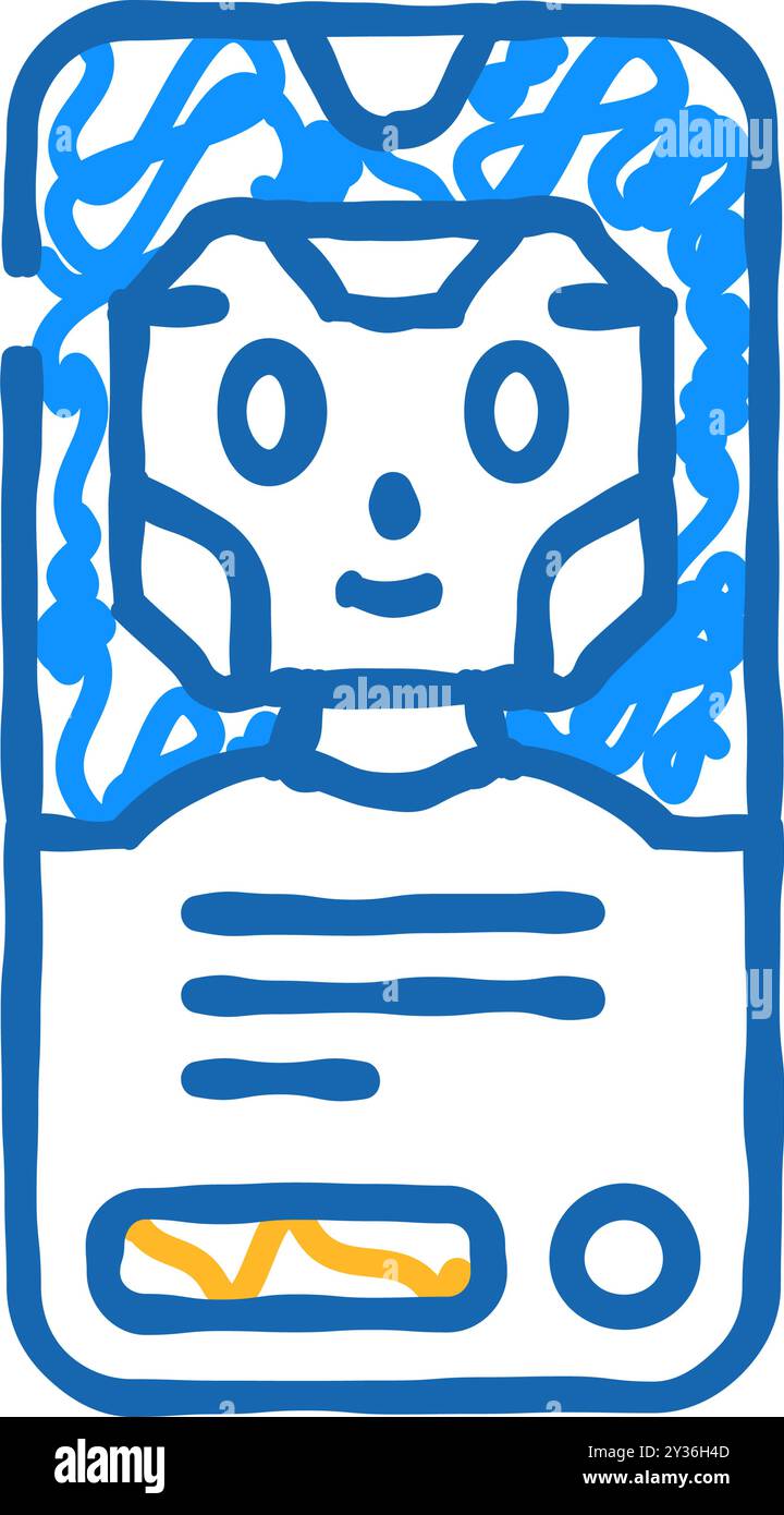 mobile chat bot icon doodle illustration Stock Vector Image & Art - Alamy