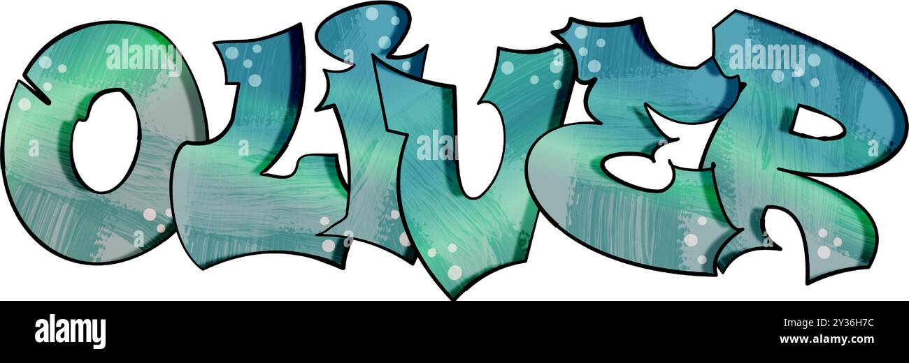 Oliver name street art - graffiti lettering typography - art