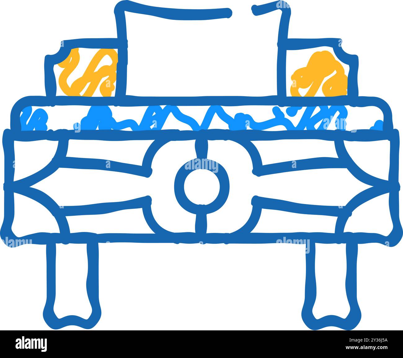 bed bedroom interior icon doodle illustration Stock Vector Image & Art ...