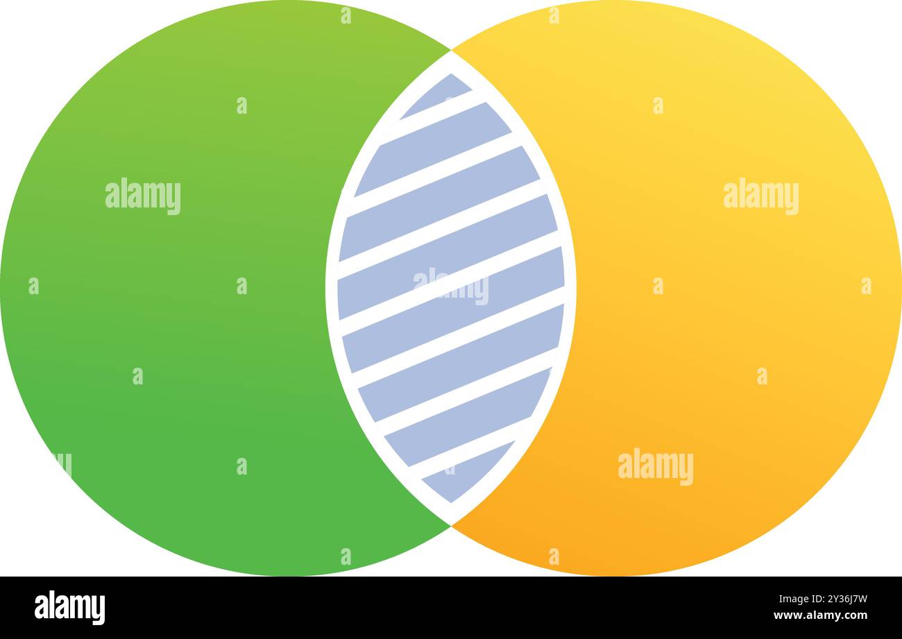Venn diagram is showing the intersection of two overlapping circles ...
