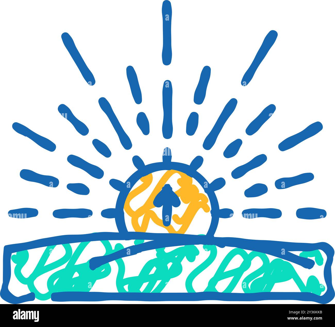 morning sunrise sun summer sunlight icon doodle illustration Stock ...