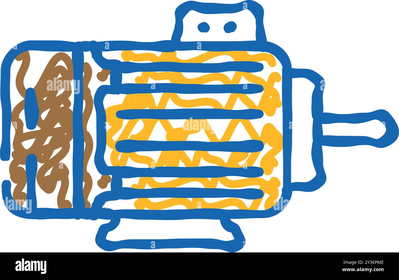 electric motor electrical engineer icon doodle illustration Stock ...