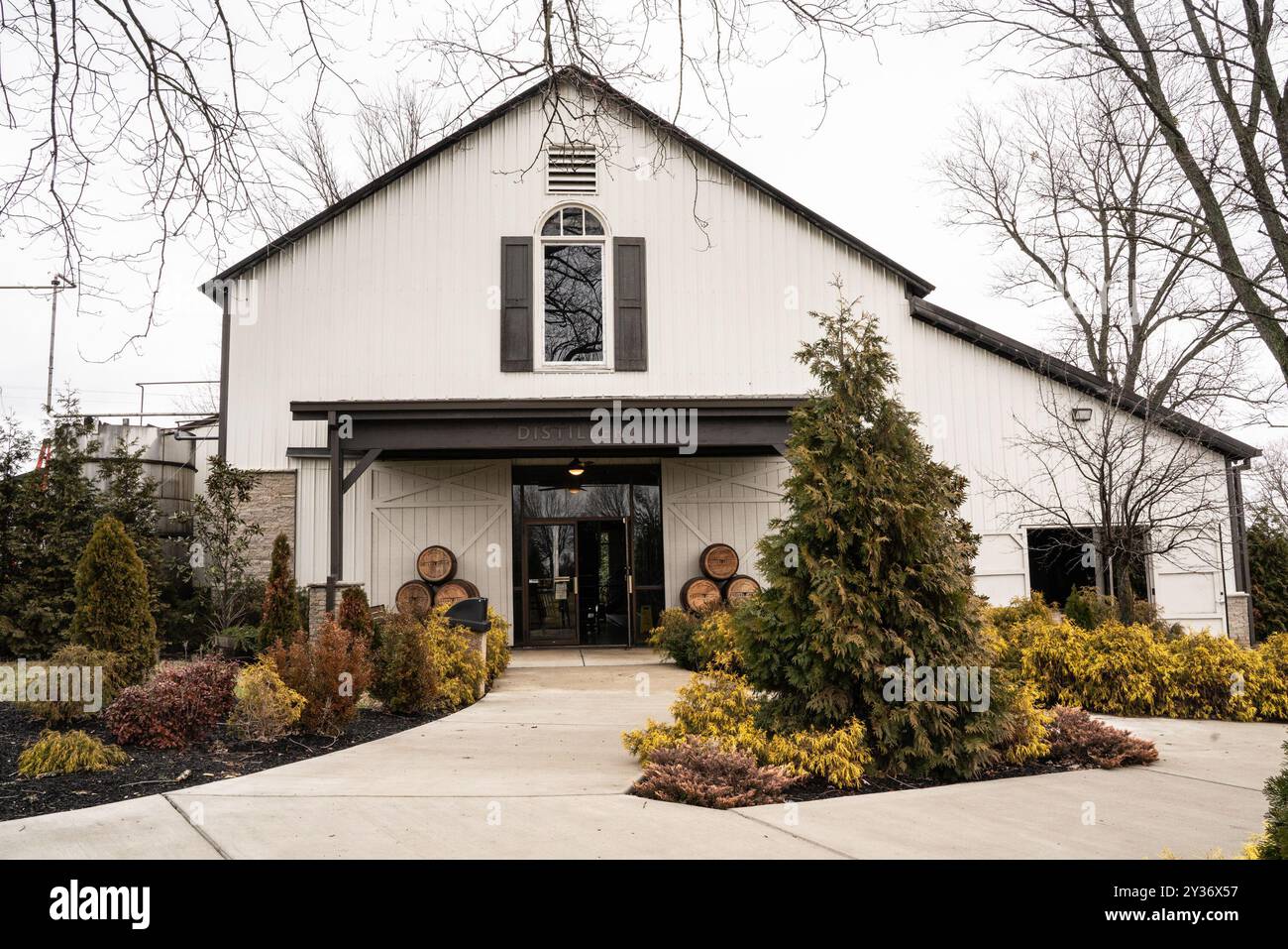 Bardstown, Kentucky - January 26, 2024:  View from historic Bourbon Trail in Kentucky at Preservation Distillery. Stock Photo