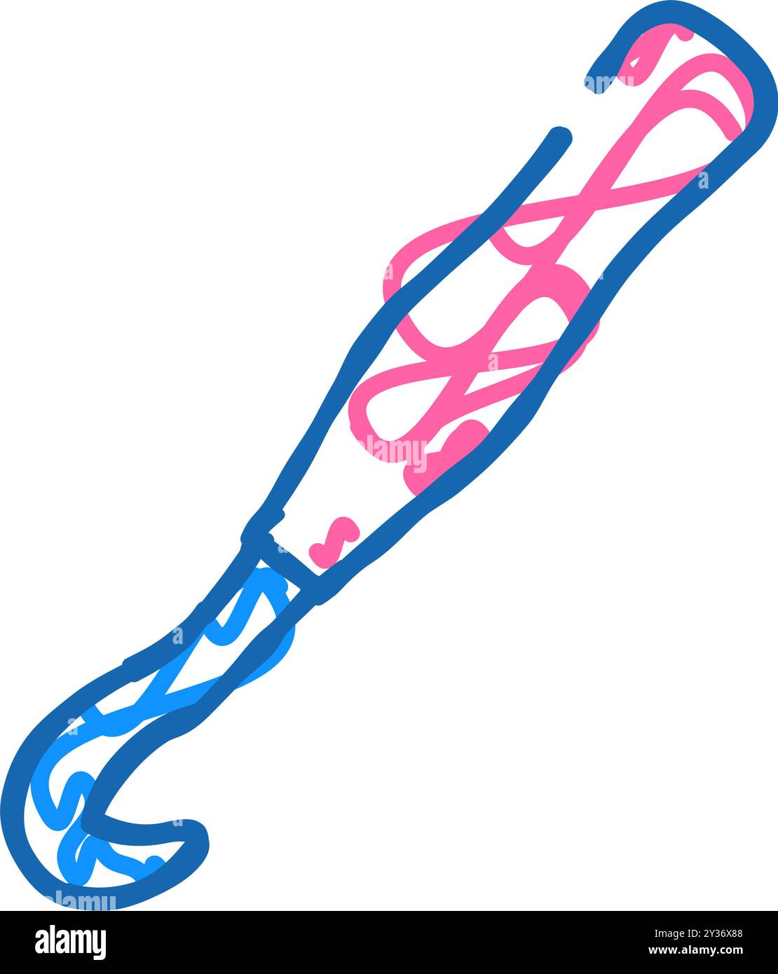 crochet hook knitting wool icon doodle illustration Stock Vector Image ...