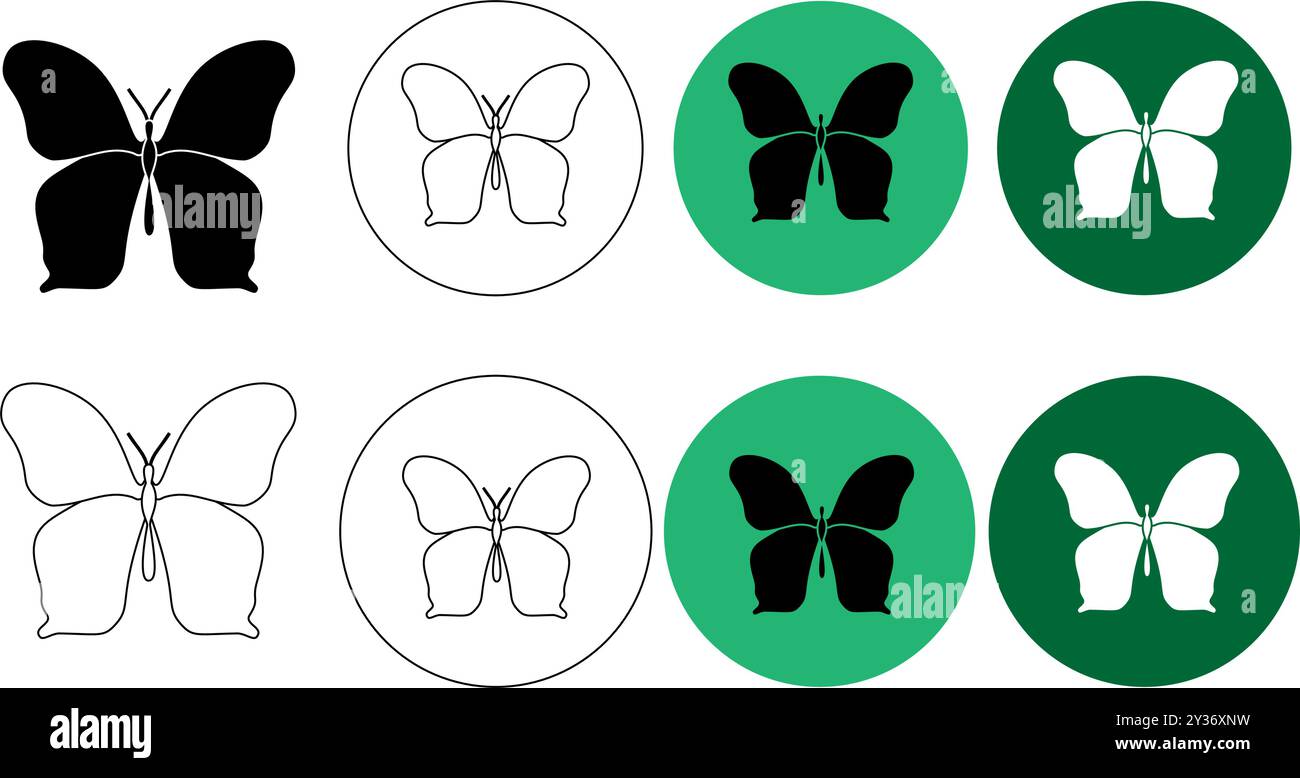 Butterfly line icon, logo vector Stock Vector