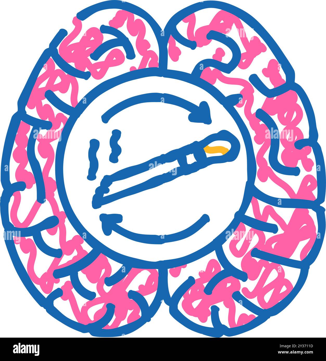 addiction nicotine tobacco icon doodle illustration Stock Vector Image ...