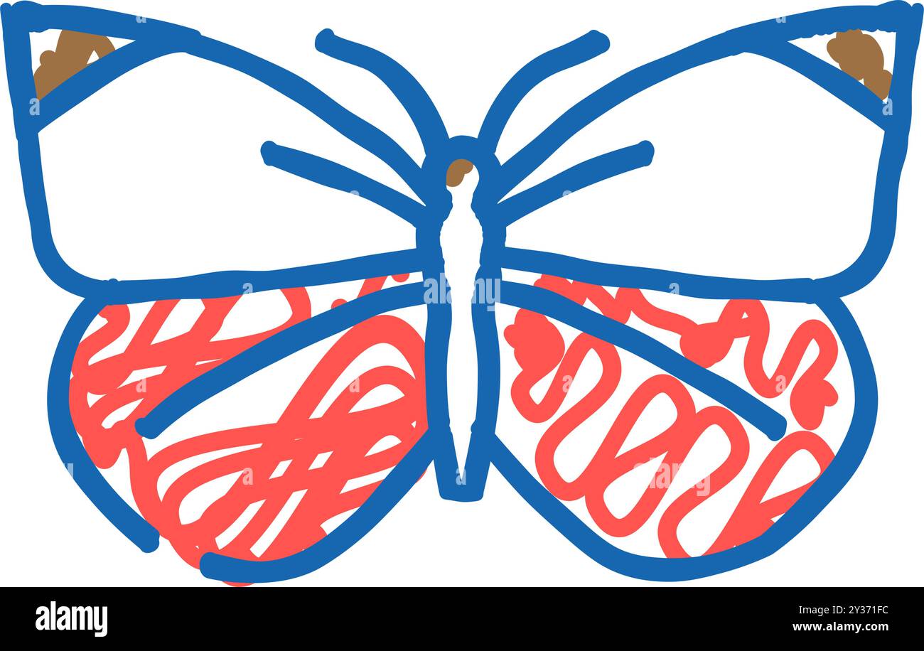 cabbage white summer icon doodle illustration Stock Vector Image & Art ...