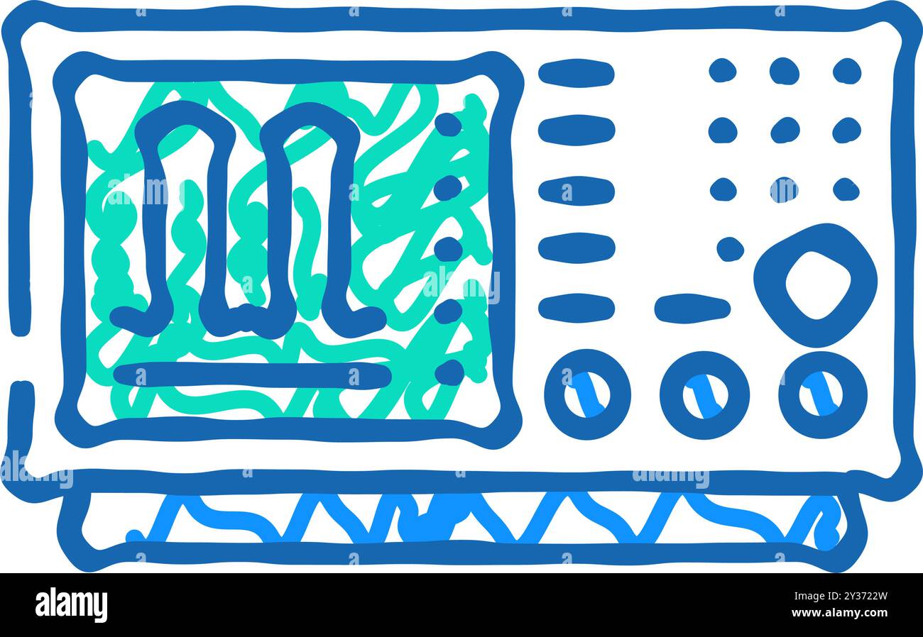 oscilloscope analysis electronics icon doodle illustration Stock Vector ...