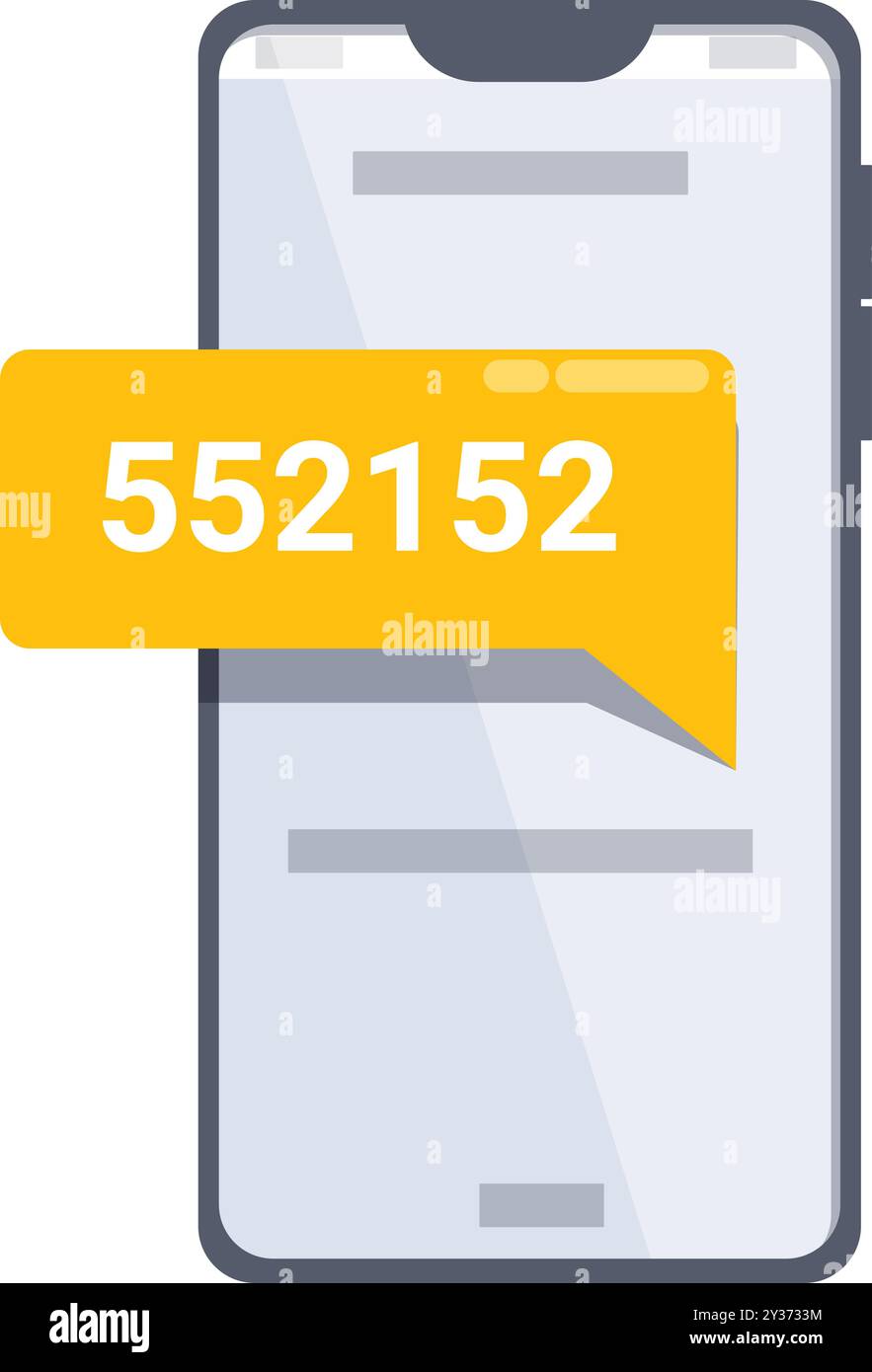Smartphone is displaying a one time password notification, enhancing security for online transactions Stock Vector