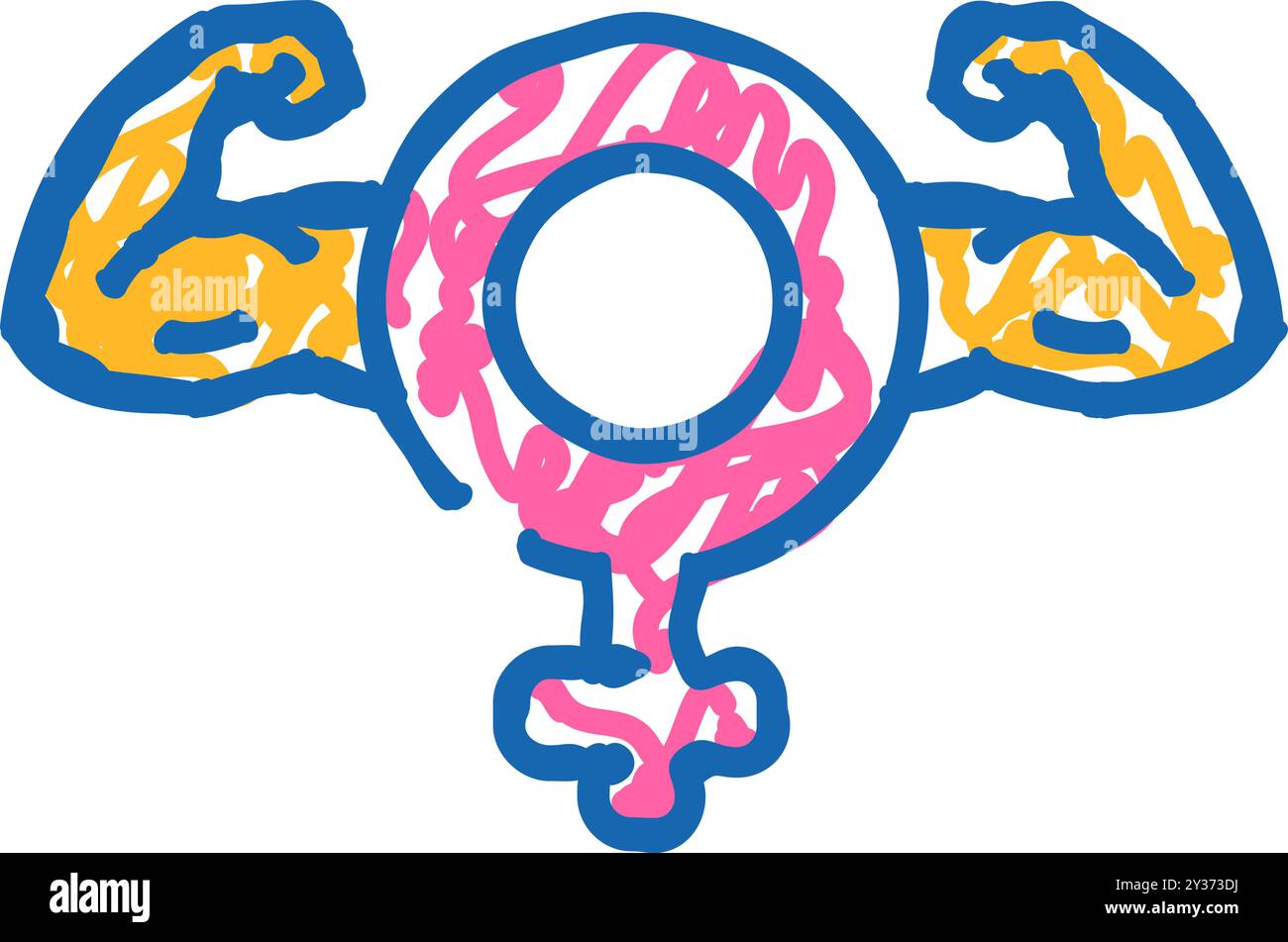 women courage feminism icon doodle illustration Stock Vector Image ...