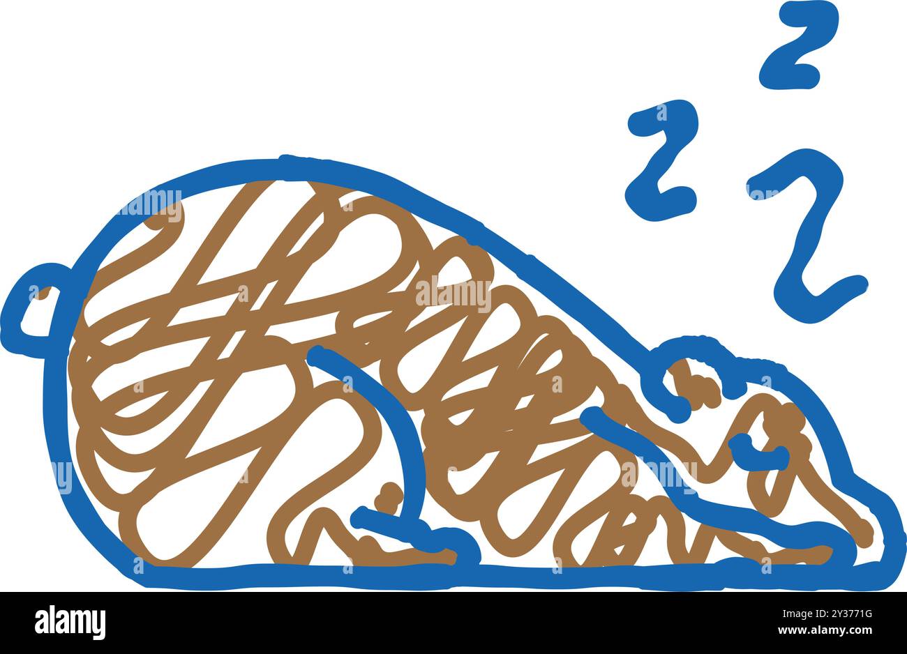 sleeping bear sleep night icon doodle illustration Stock Vector Image ...