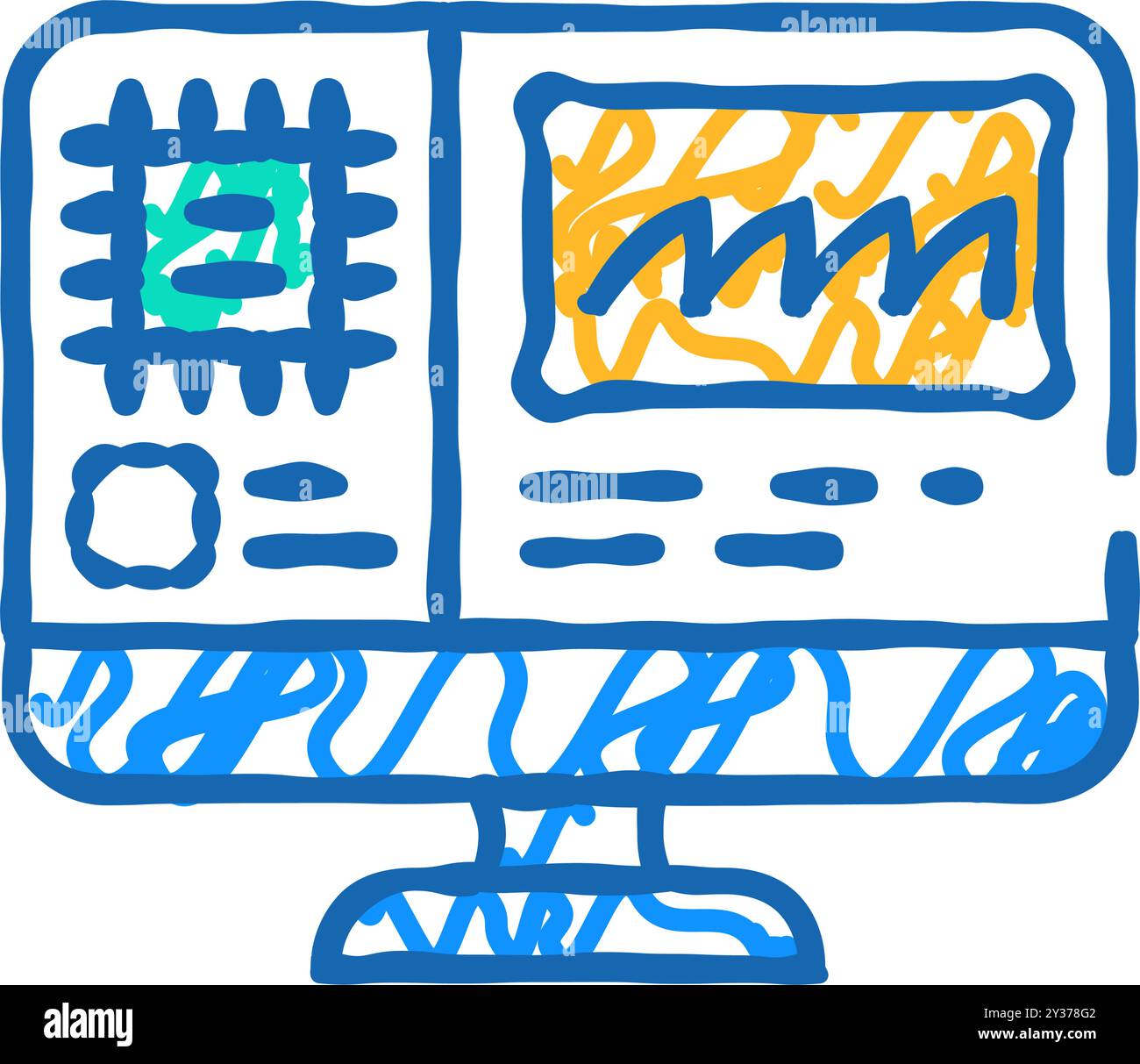 hardware diagnosis repair computer icon doodle illustration Stock ...