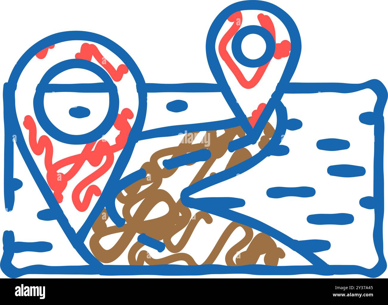 map pointer location icon doodle illustration Stock Vector Image & Art ...