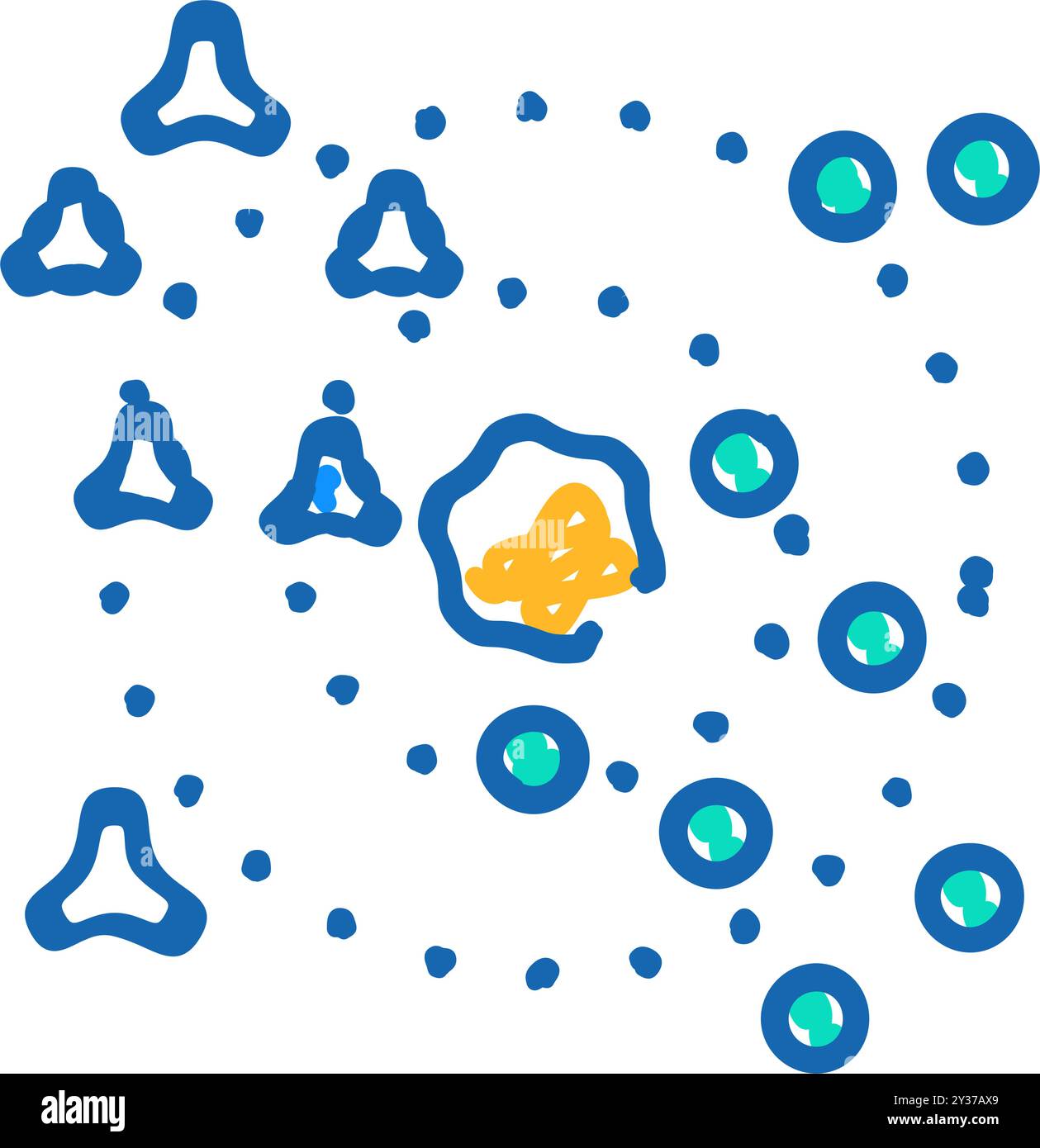 nearest neighbors knn algorithm icon doodle illustration Stock Vector ...