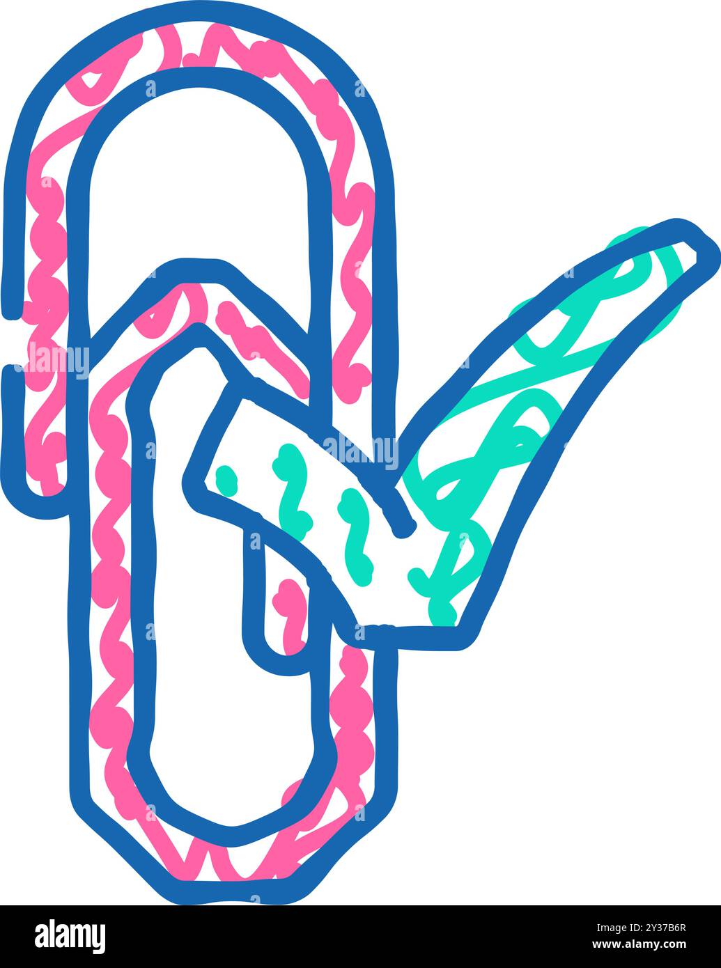 paper clip check mark icon doodle illustration Stock Vector Image & Art ...