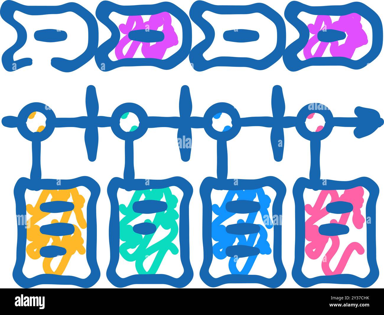 user journey map ux ui design icon doodle illustration Stock Vector ...